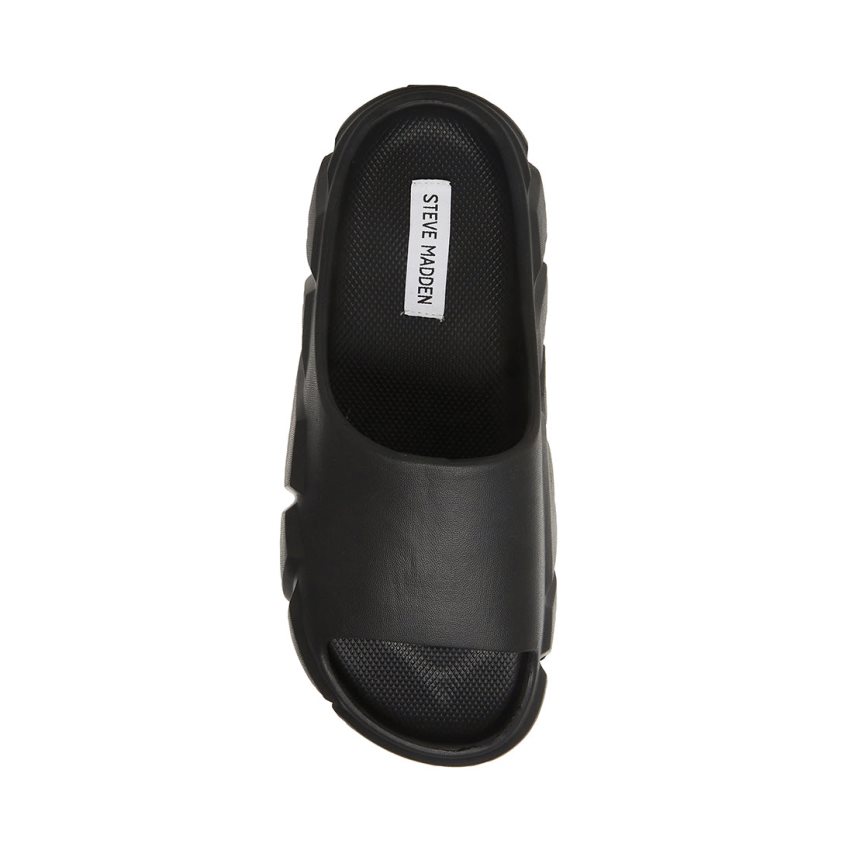 Black Steve Madden Charged Men's Slides | PH 2978XLQ